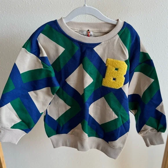 NWT BOBO CHOSES | Giant Check Sweatshirt - Picture 3 of 5